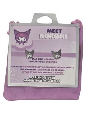 Sanrio Kuromi Sterling Silver 925 Stud Earrings Scorpio NWT